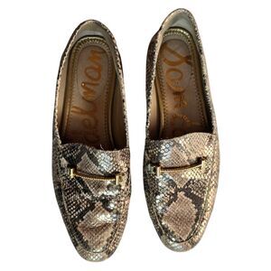 Sam Edelman Lior leather snakeskin print loafers shoes. Size 9
